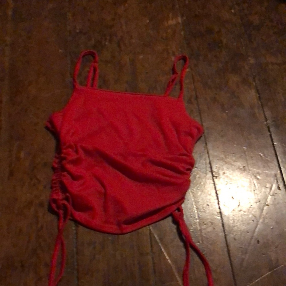 Red Ruched Tank Top